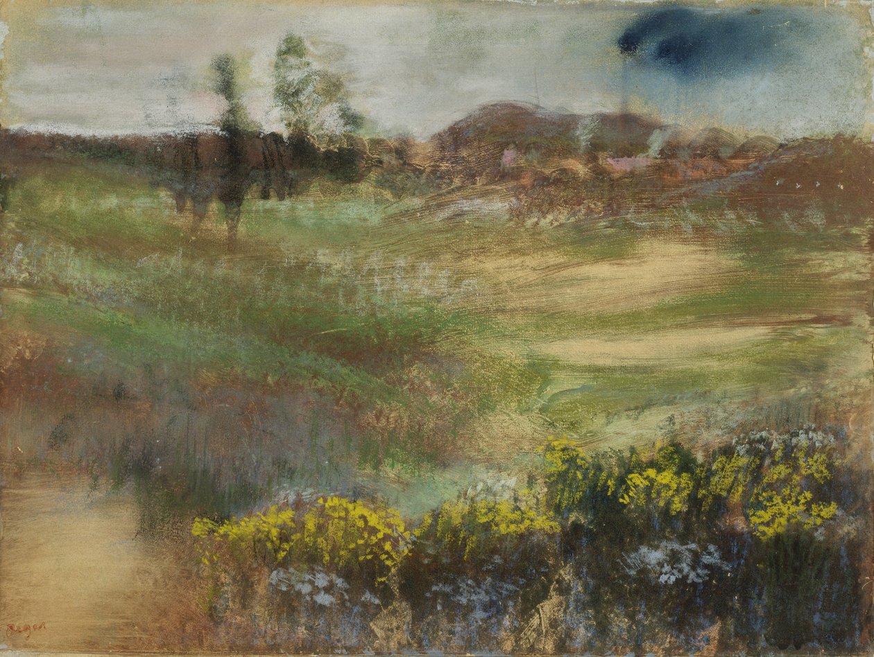 Krajobraz z kominami, ok. 1890 autorstwa Edgar Degas