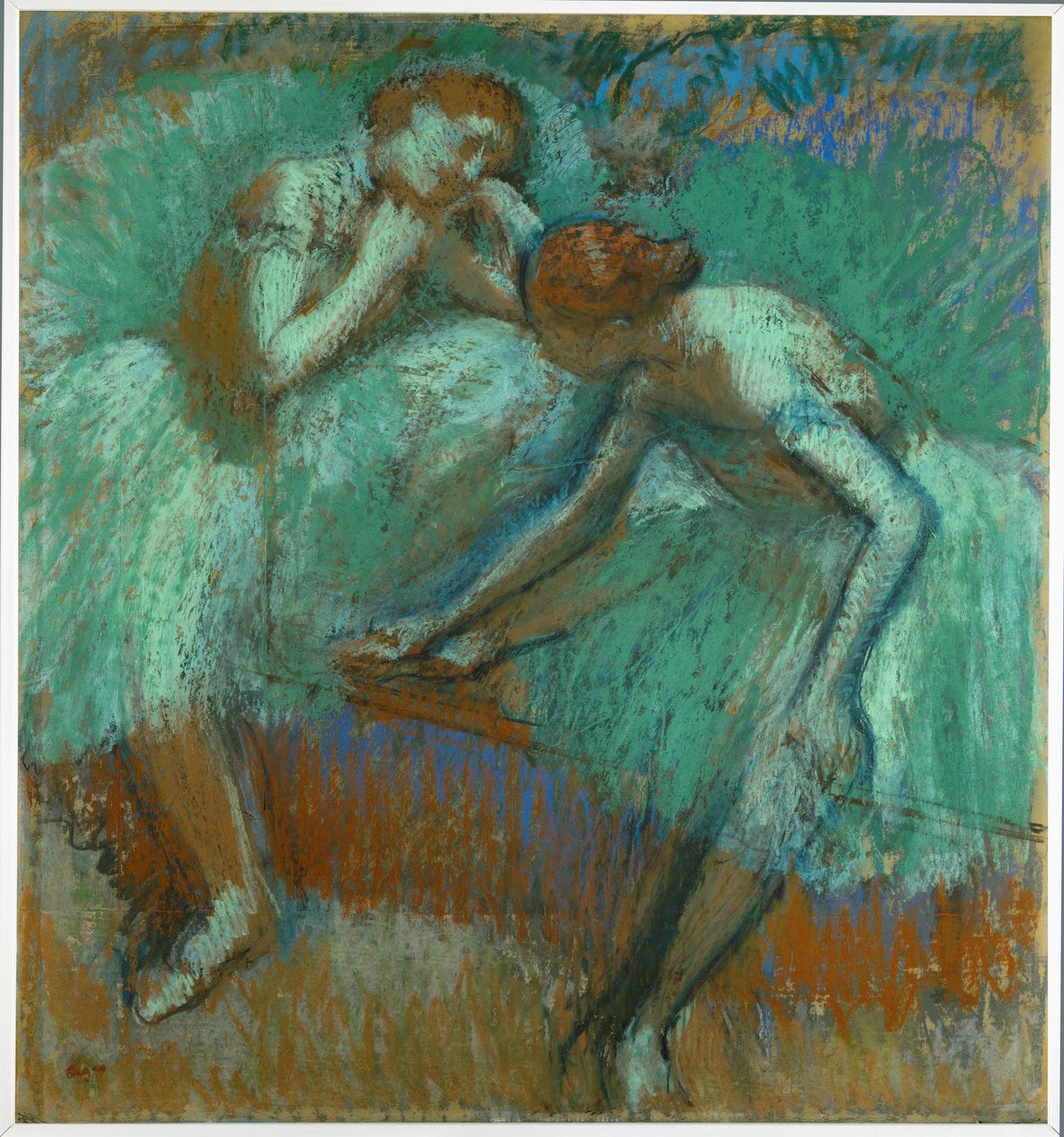 Wielcy zieloni tancerze (pastel na papierze) autorstwa Edgar Degas