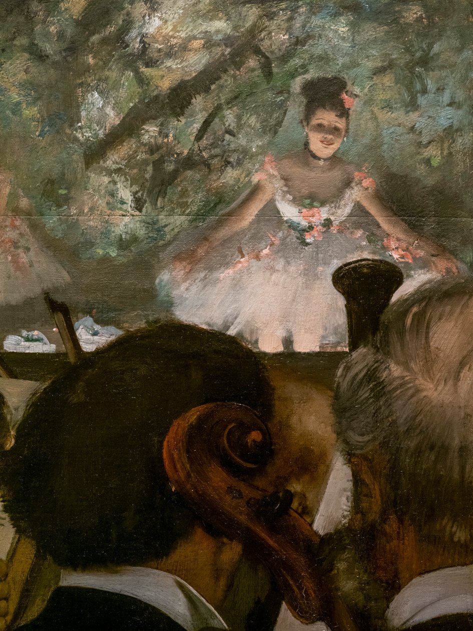 Les Musiciens (szczegóły). 1872-1873, wznowione około 1874-1876. Olej na płótnie. autorstwa Edgar Degas