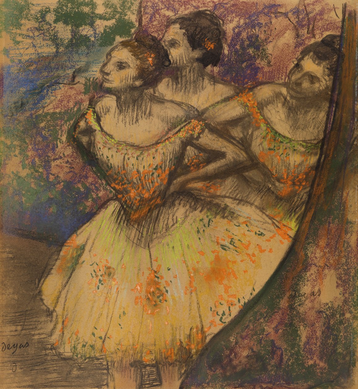 Trzej Tancerze, ok. 1896-1905 (pastel na papierze) autorstwa Edgar Degas