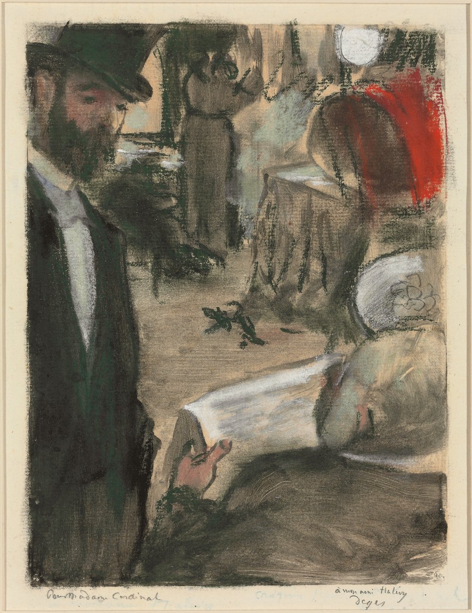 Ludovic Halevy znajduje Madame Cardinal w loży autorstwa Edgar Degas