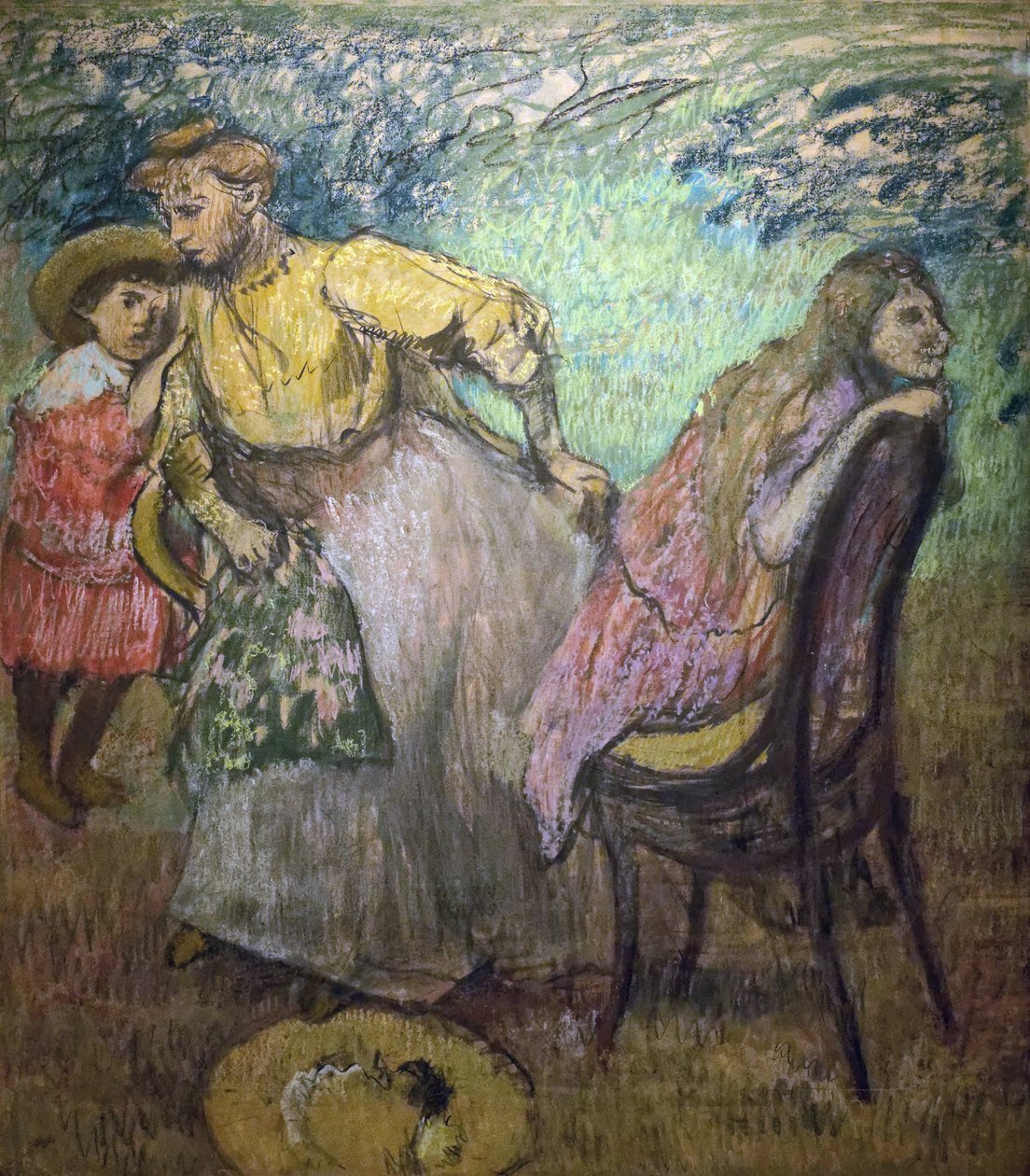 Madame Alexis Rouart i jej dzieci (ok. 1905). Edgar Degas (1834-1917). Pastel i węgiel na kalce technicznej naklejony w całości na tekturę. Musee des Beaux-Arts de la Ville de Paris, Petite Palais. autorstwa Edgar Degas