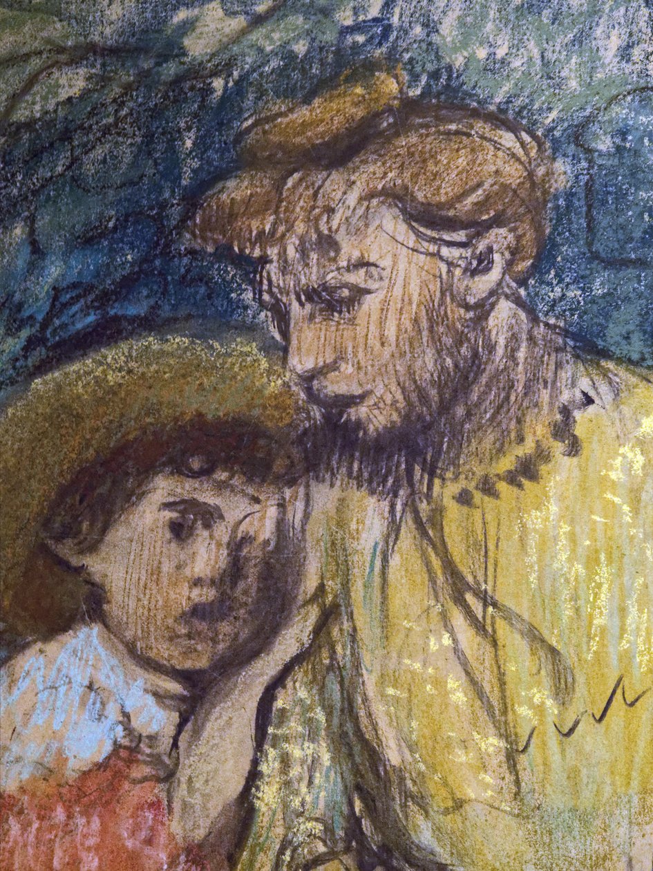 Madame Alexis Rouart i jej dzieci (szczegół) (ok. 1905). Edgar Degas (1834-1917). Pastel i węgiel na kalce technicznej naklejony w całości na tekturę. Musee des Beaux-Arts de la Ville de Paris, Petite Palais. autorstwa Edgar Degas
