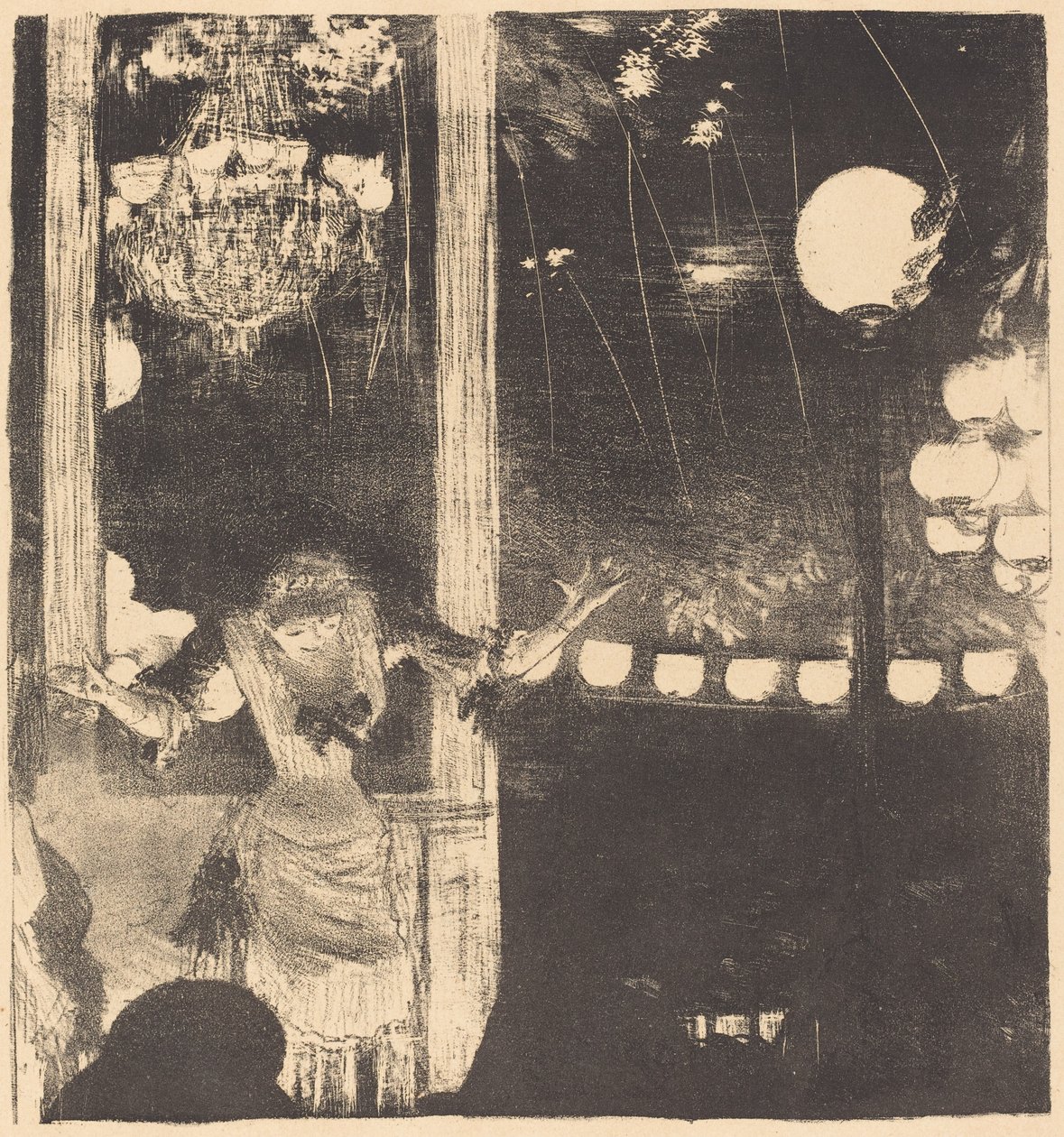 Mademoiselle Bécat w Cafe des Ambassadeurs (Do Ambasadorów: Mlle Bécat) autorstwa Edgar Degas