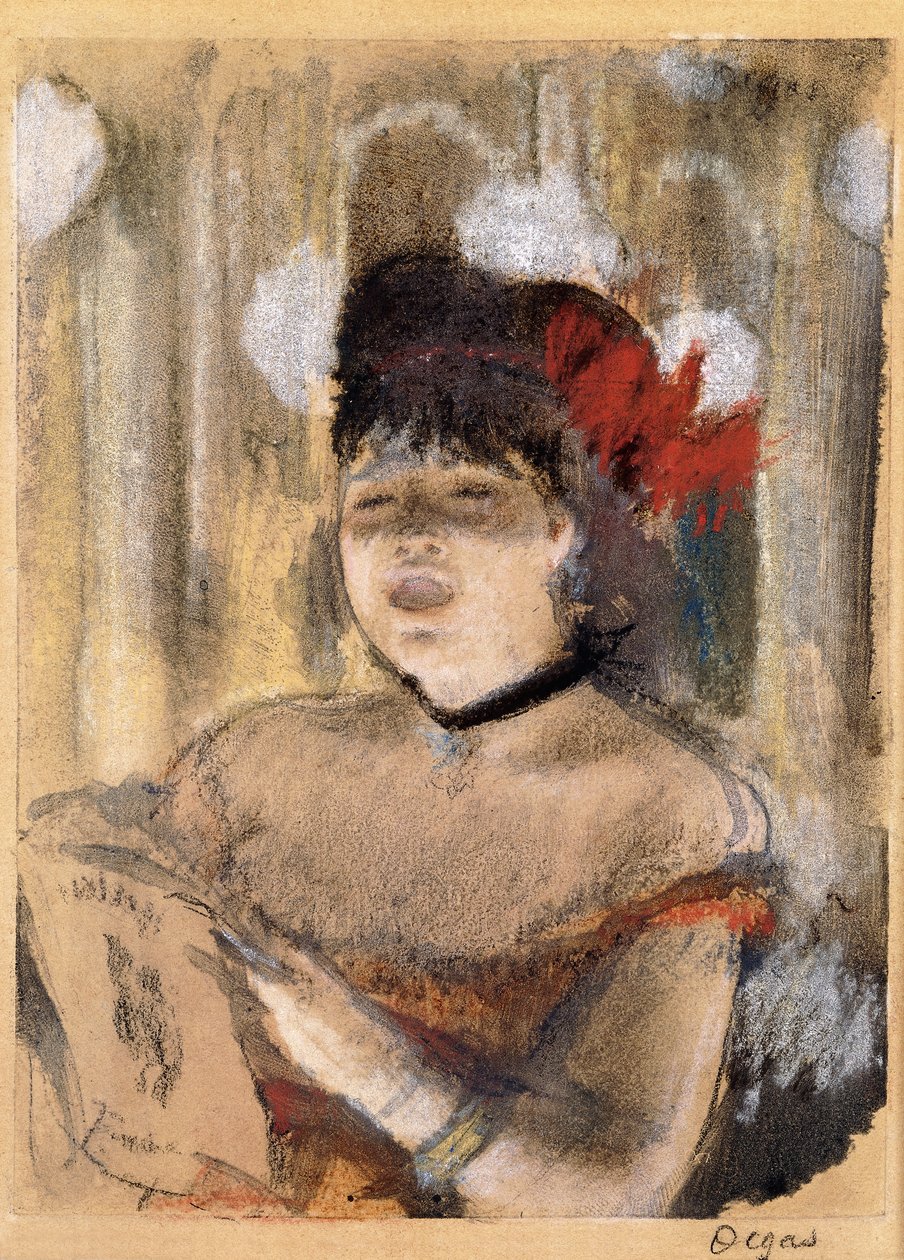 Mademoiselle Dumay, piosenkarka, ok. 1879 r. autorstwa Edgar Degas