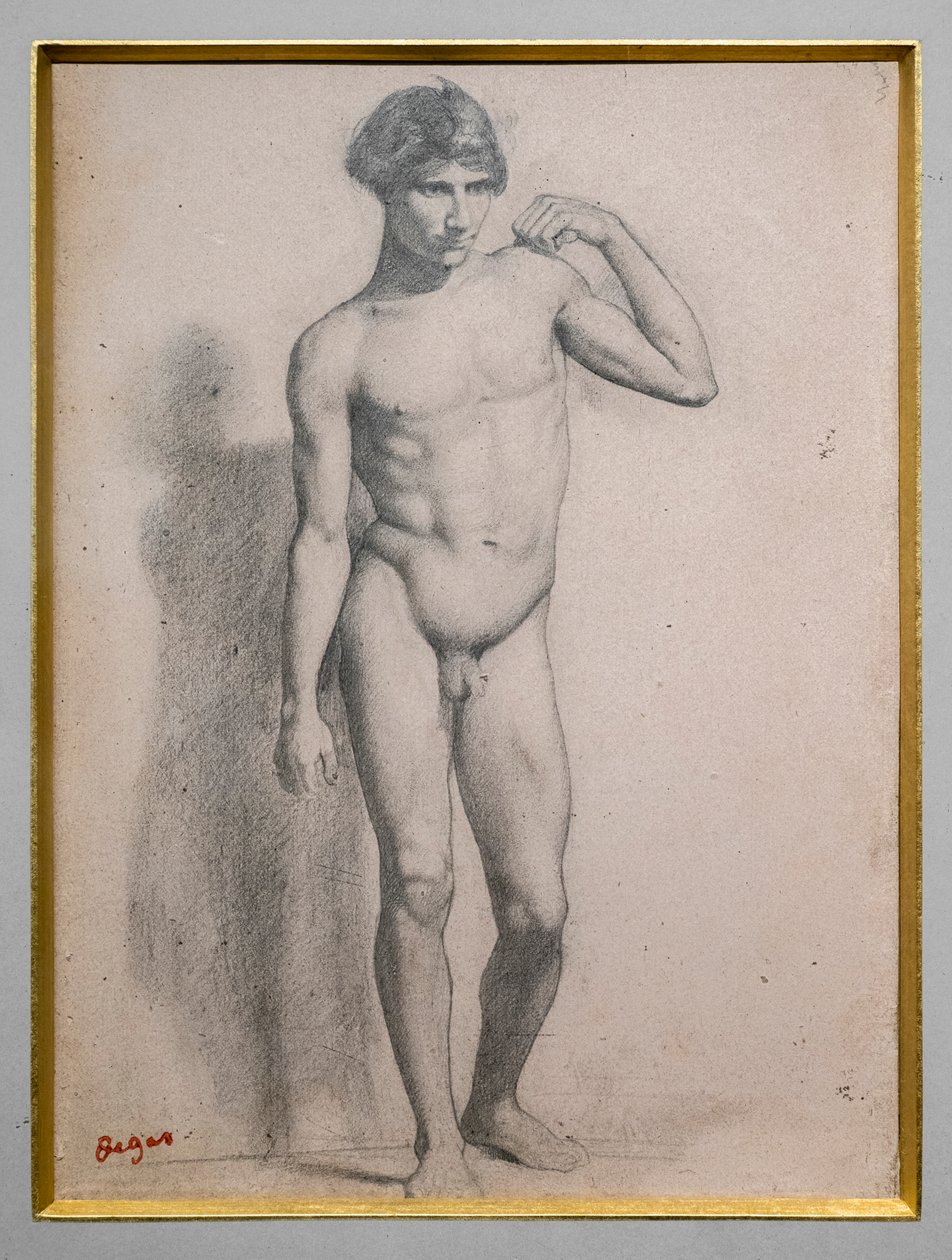 Człowiek stojący. Około 1856-1858. Grafit na papierze. autorstwa Edgar Degas