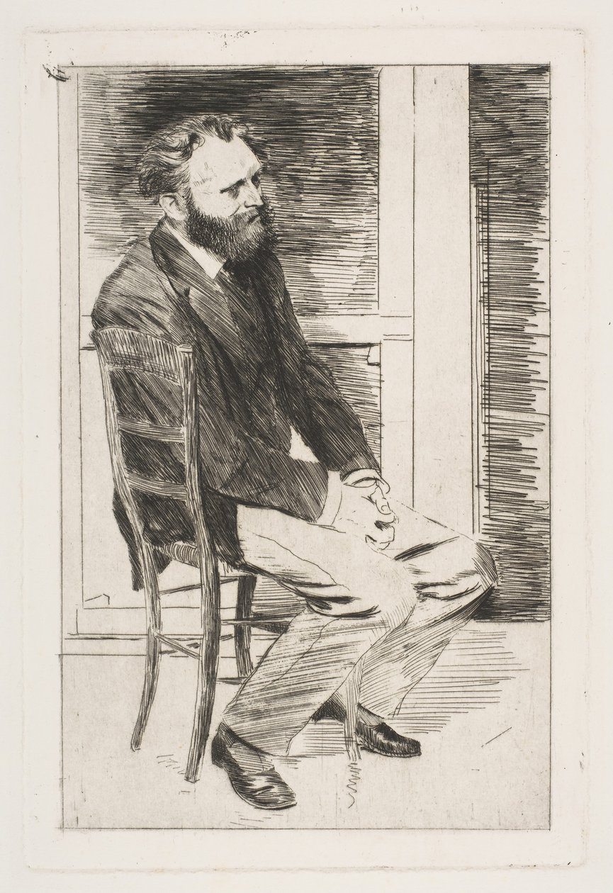Manet siedzący, zwrócony w prawo, 1864-65. autorstwa Edgar Degas