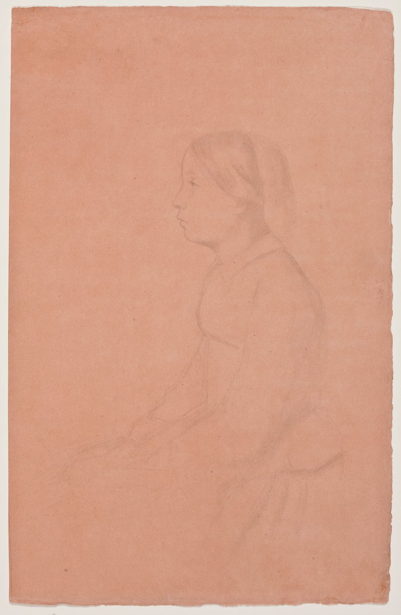 Marguerite de Gas, 185354 (grafitowy ołówek na papierze koralowym) autorstwa Edgar Degas