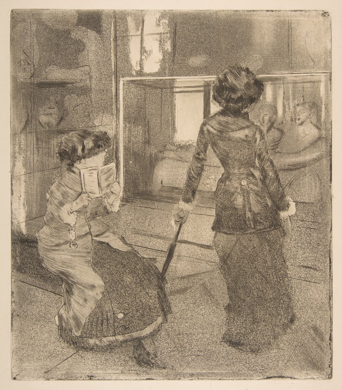 Mary Cassatt w Luwrze: Galeria etruska autorstwa Edgar Degas