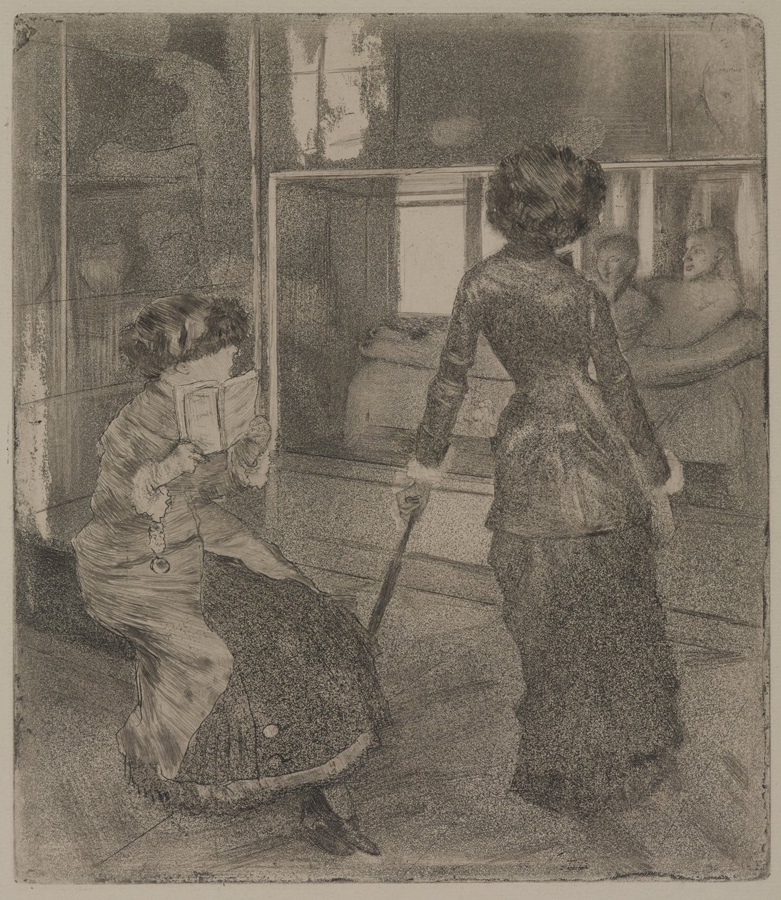 Mary Cassatt w Luwrze: Galeria Etrusków autorstwa Edgar Degas