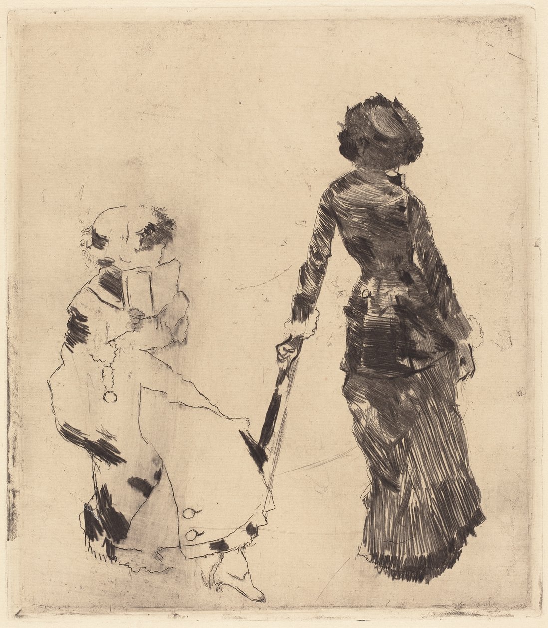 Mary Cassatt w Luwrze: Galeria Etrusków, 1879-1880 autorstwa Edgar Degas