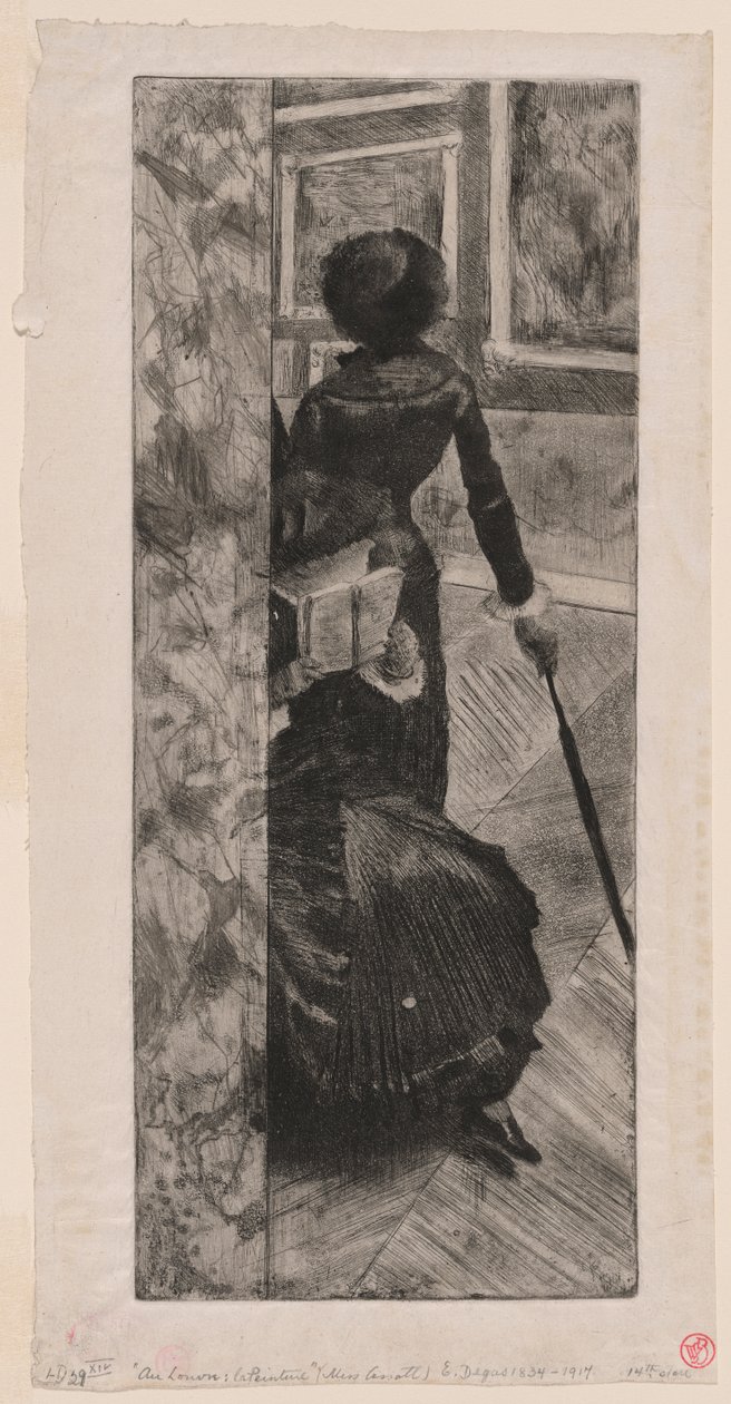 Mary Cassatt w Galerii Obrazów w Luwrze autorstwa Edgar Degas