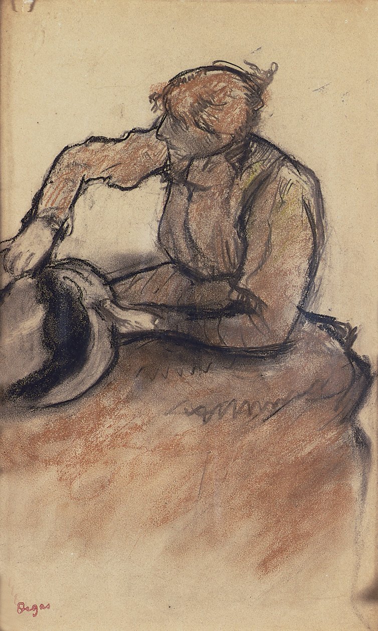 Miller przycinający kapelusz, ok. 1898 r. autorstwa Edgar Degas