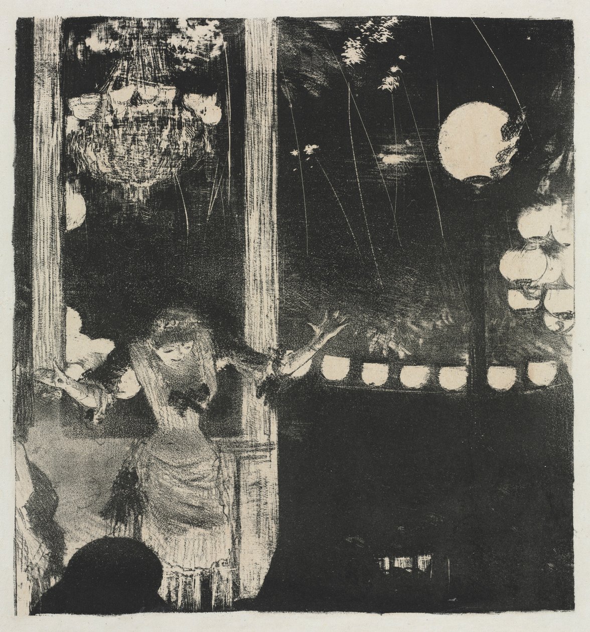 Panna Bécat w Café des Ambassadeurs, 1877-1878. autorstwa Edgar Degas