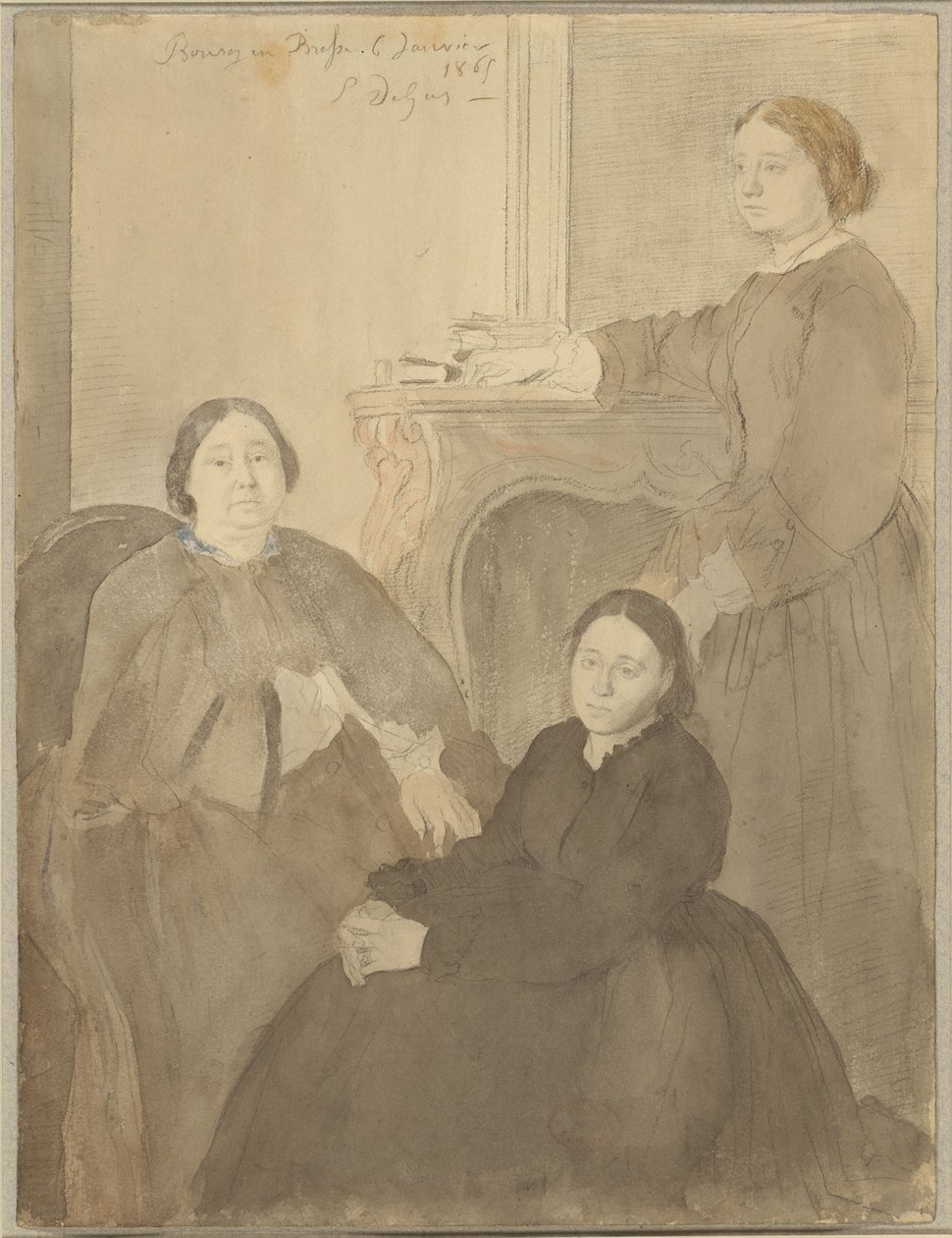 Pani Michel Musson i jej córki, Estelle i Désirée autorstwa Edgar Degas