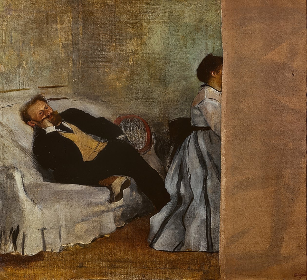 Państwo Edouard Manetowie. 1868-69 autorstwa Edgar Degas