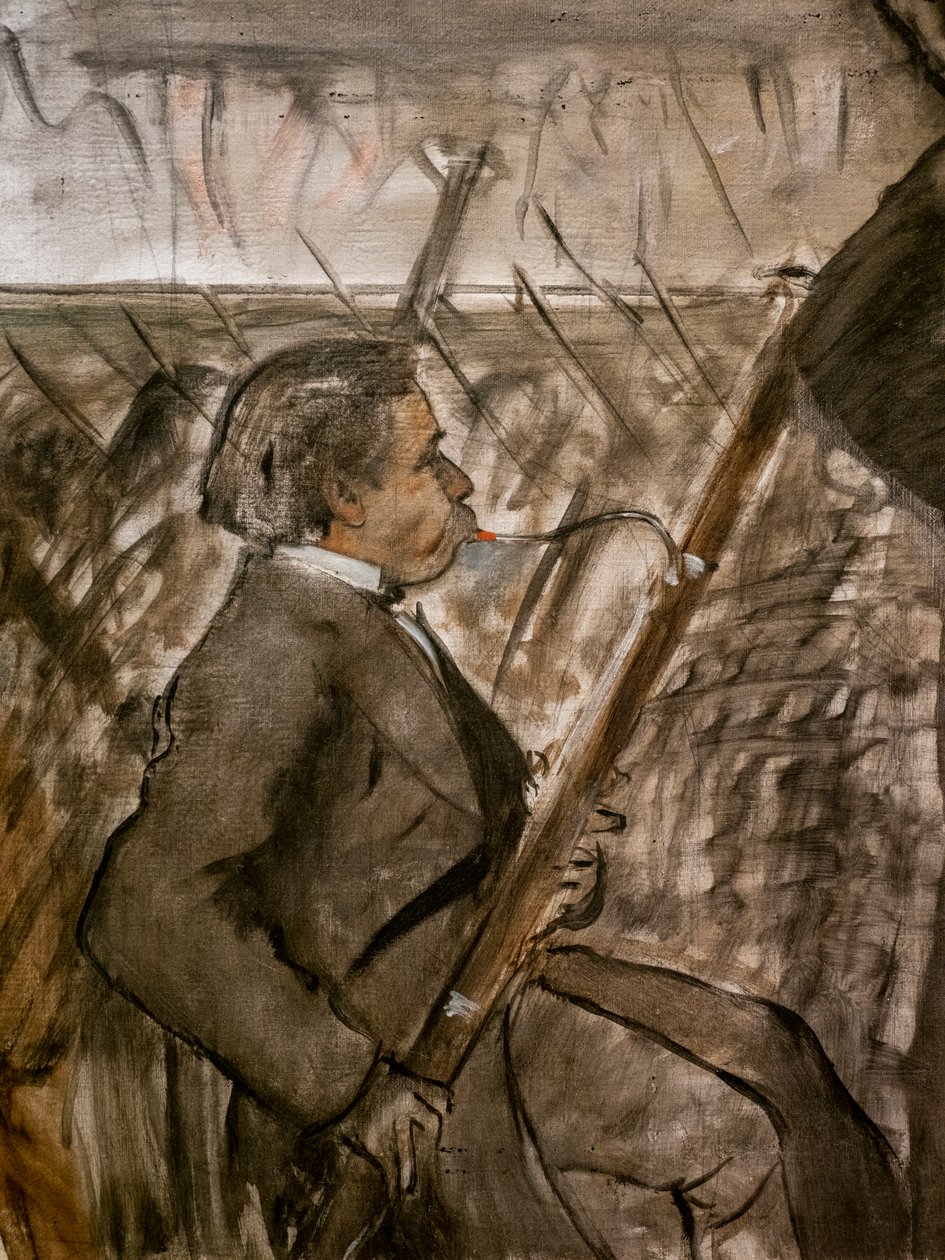 Muzycy w orkiestrze (szczegół). Około 1870. Olej na płótnie. autorstwa Edgar Degas