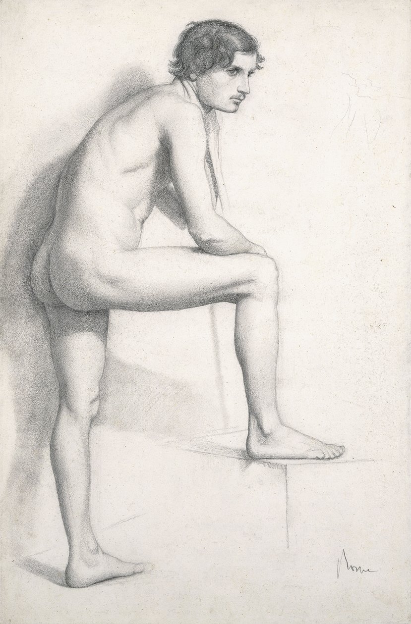 Studium aktu, c.1858 autorstwa Edgar Degas
