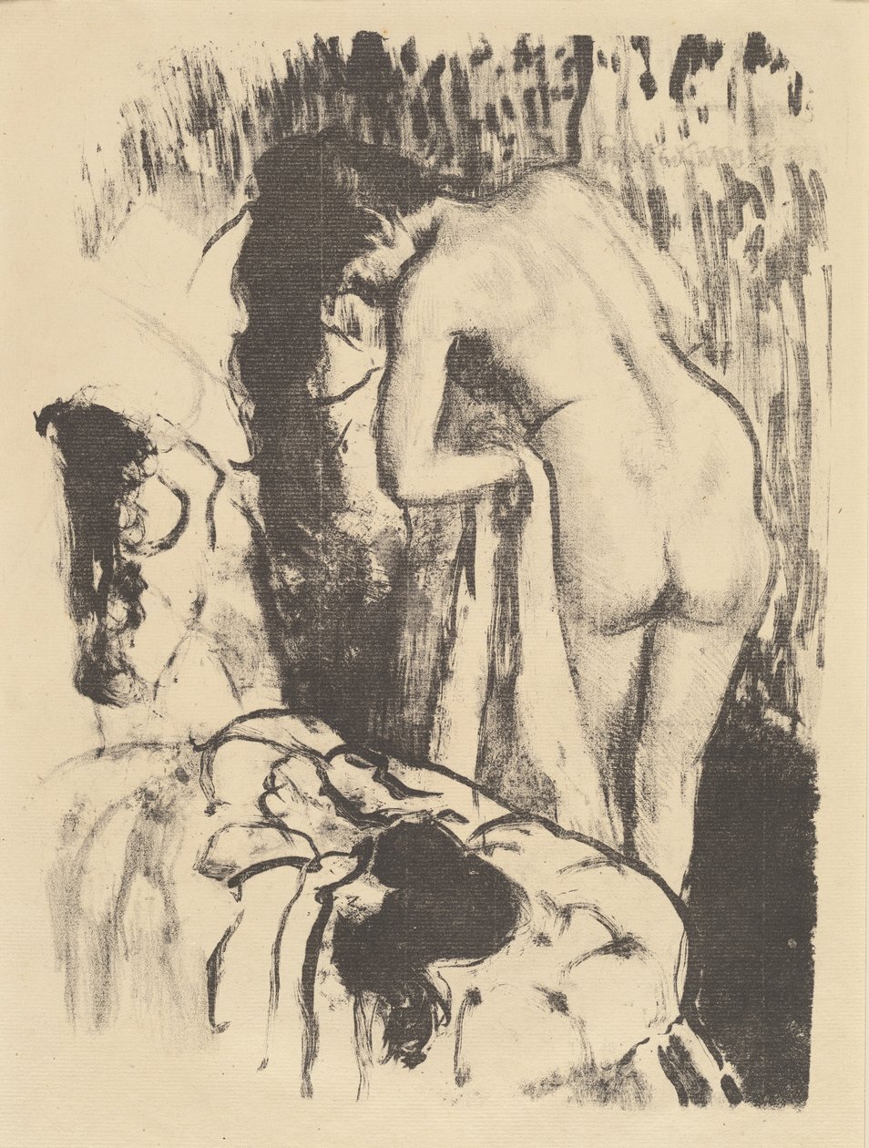 Naga kobieta stojąca, susząca się Femme nue debout, a sa toaleta, ok. 1900 r. 1890. autorstwa Edgar Degas