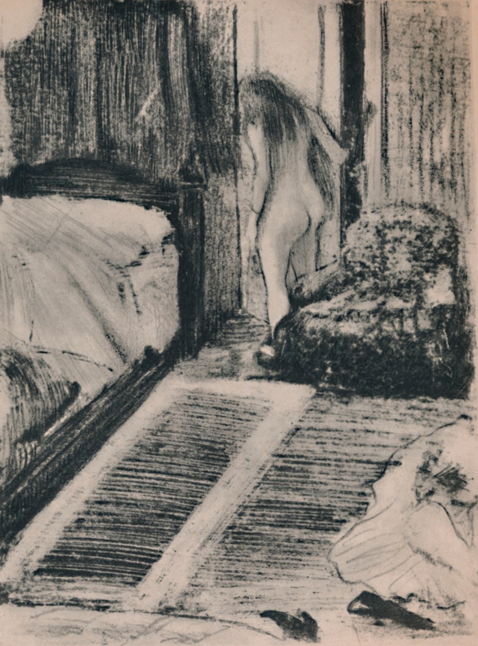 Naga kobieta w drzwiach swojego pokoju, c.1879, 1946 autorstwa Edgar Degas