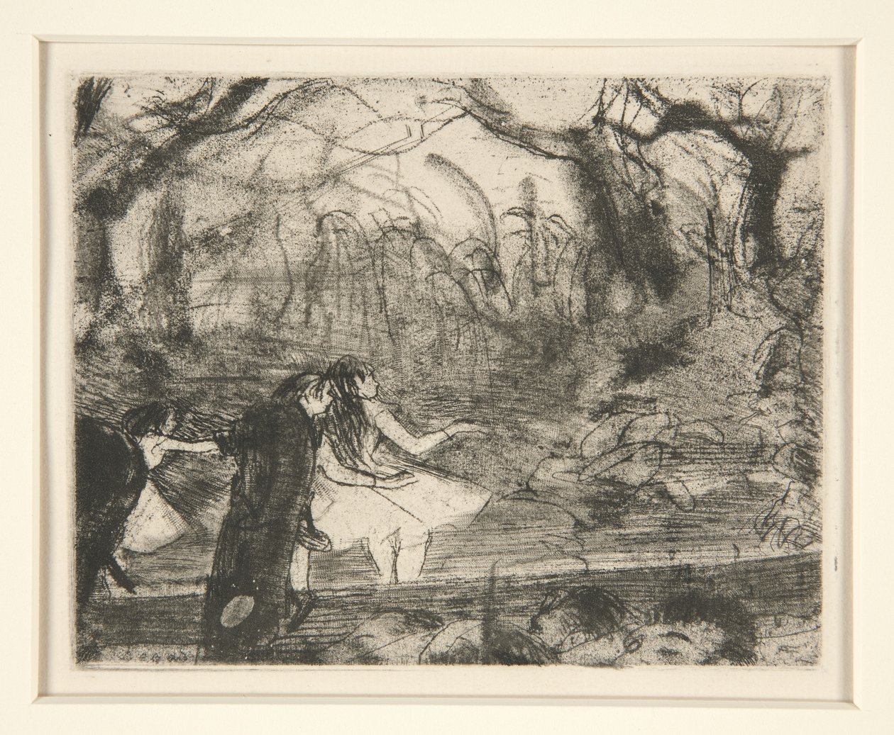 Na etapie III, 1877 (akwaforta na miękkim podłożu i ruletka na papierze) autorstwa Edgar Degas