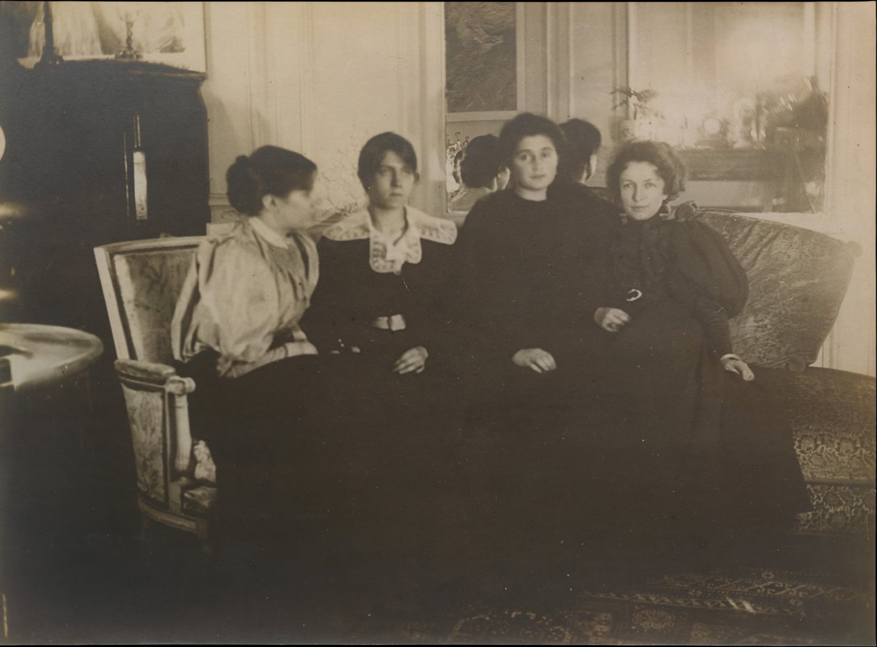 Paule Gobillard, Jeannie Gobillard, Julie Manet i Geneviève Mallarmé, 1895. autorstwa Edgar Degas