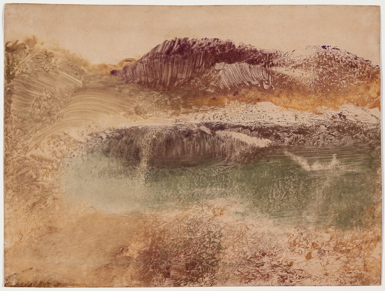 Paysage Roux, c.1890 (monotypia na papierze) autorstwa Edgar Degas