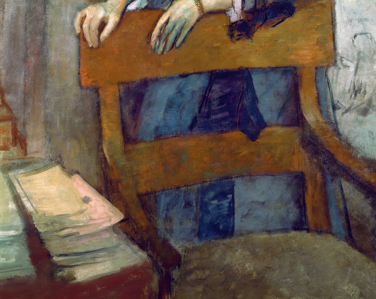 Portret Helene Rouart w gabinecie ojca, fragment krzesła, ok. 1886 (detal z 9968) autorstwa Edgar Degas