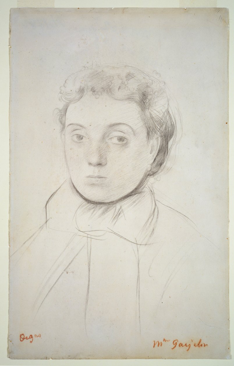 Portret Joséphine Gaujelin, przed 1867 (kreda na papierze) autorstwa Edgar Degas