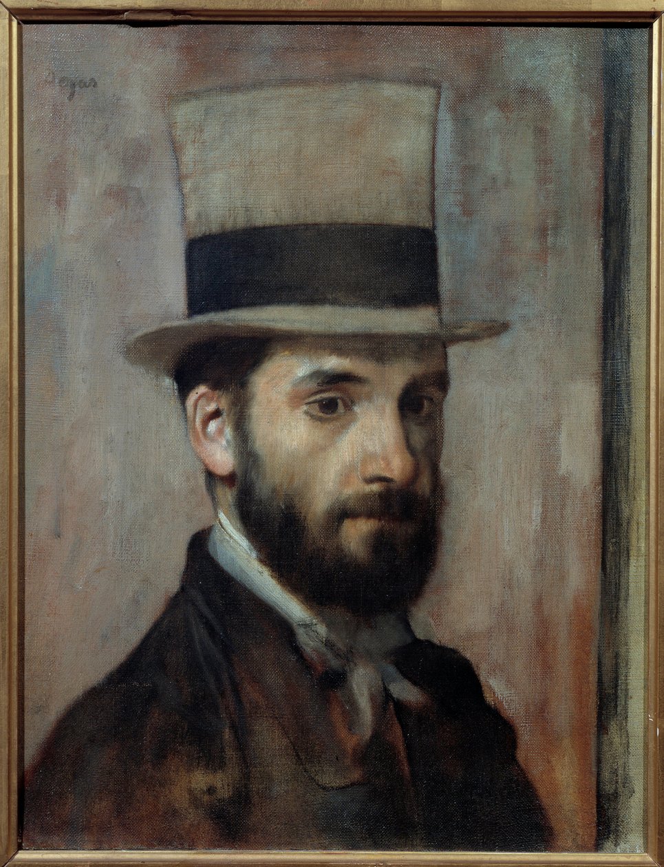 Portret Leona Josepha Florentina Bonnata (1833-1922) Malarz nosi cylinder. Obraz Edgara Degasa (1834-1917) 1863 Nd. 0,43x0,36 m Bayonne, Musee Bonnat - Portret Leona Josepha Florentina Bonnata (1833-1922). Artysta nosi cylinder. Malowanie b autorstwa Edgar Degas