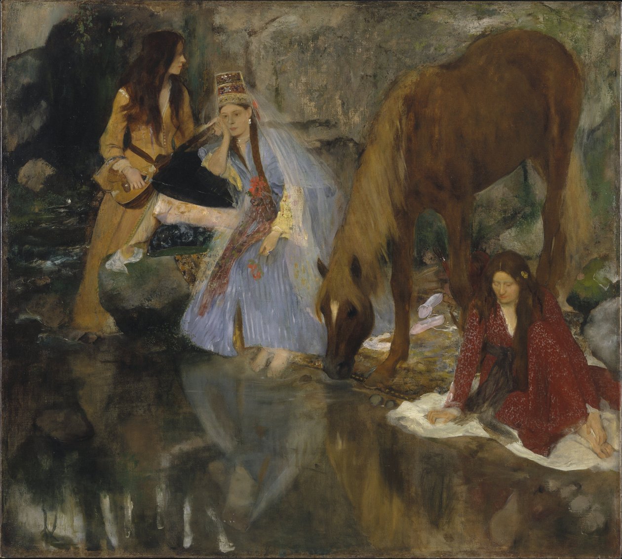 Portret panny Fiocre w balecie „La Source” (Portret panny... E[ugénie] F[iocre]: w związku z baletem „La Source”) autorstwa Edgar Degas