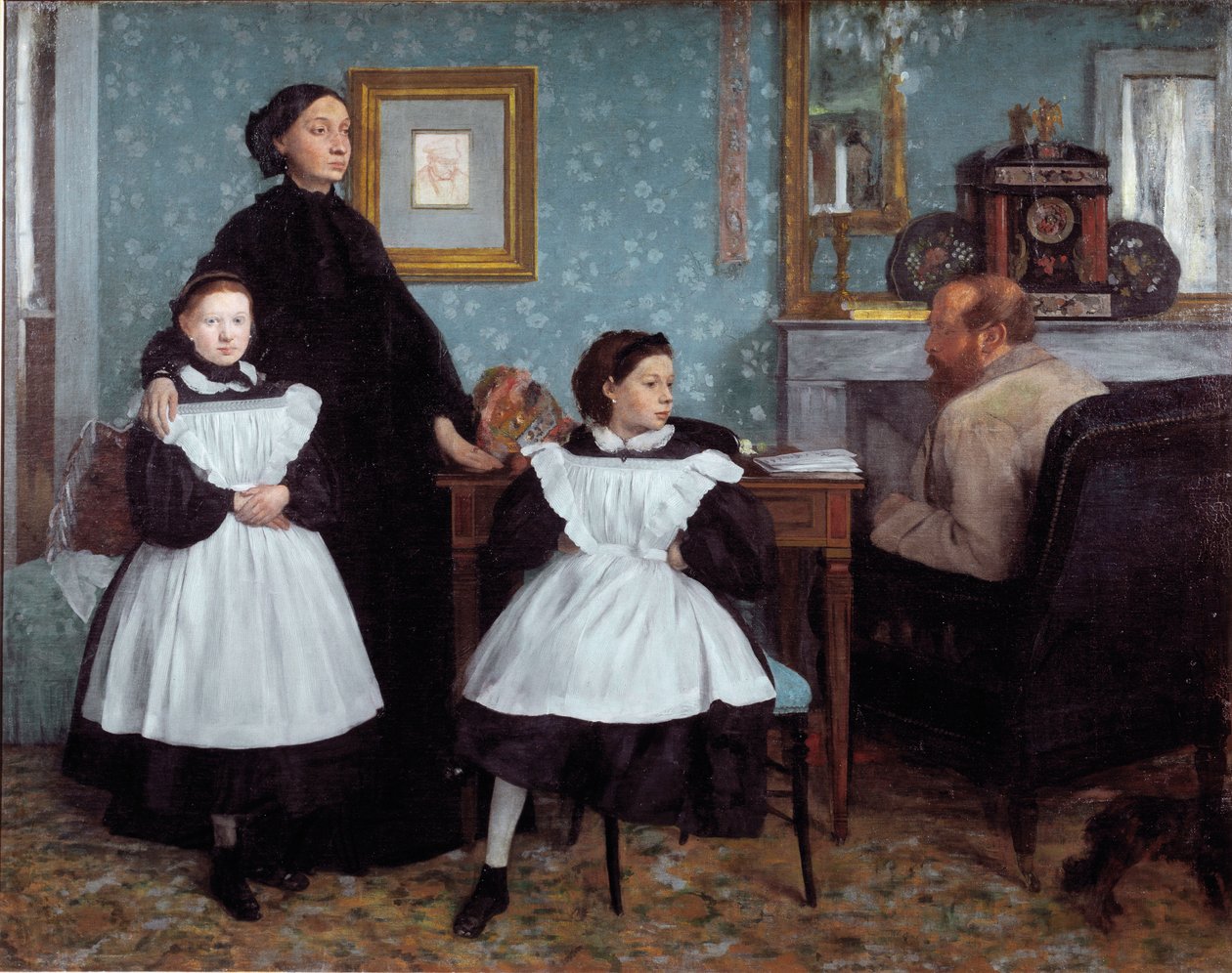 Portret rodziny Bellellich (olej na płótnie) autorstwa Edgar Degas