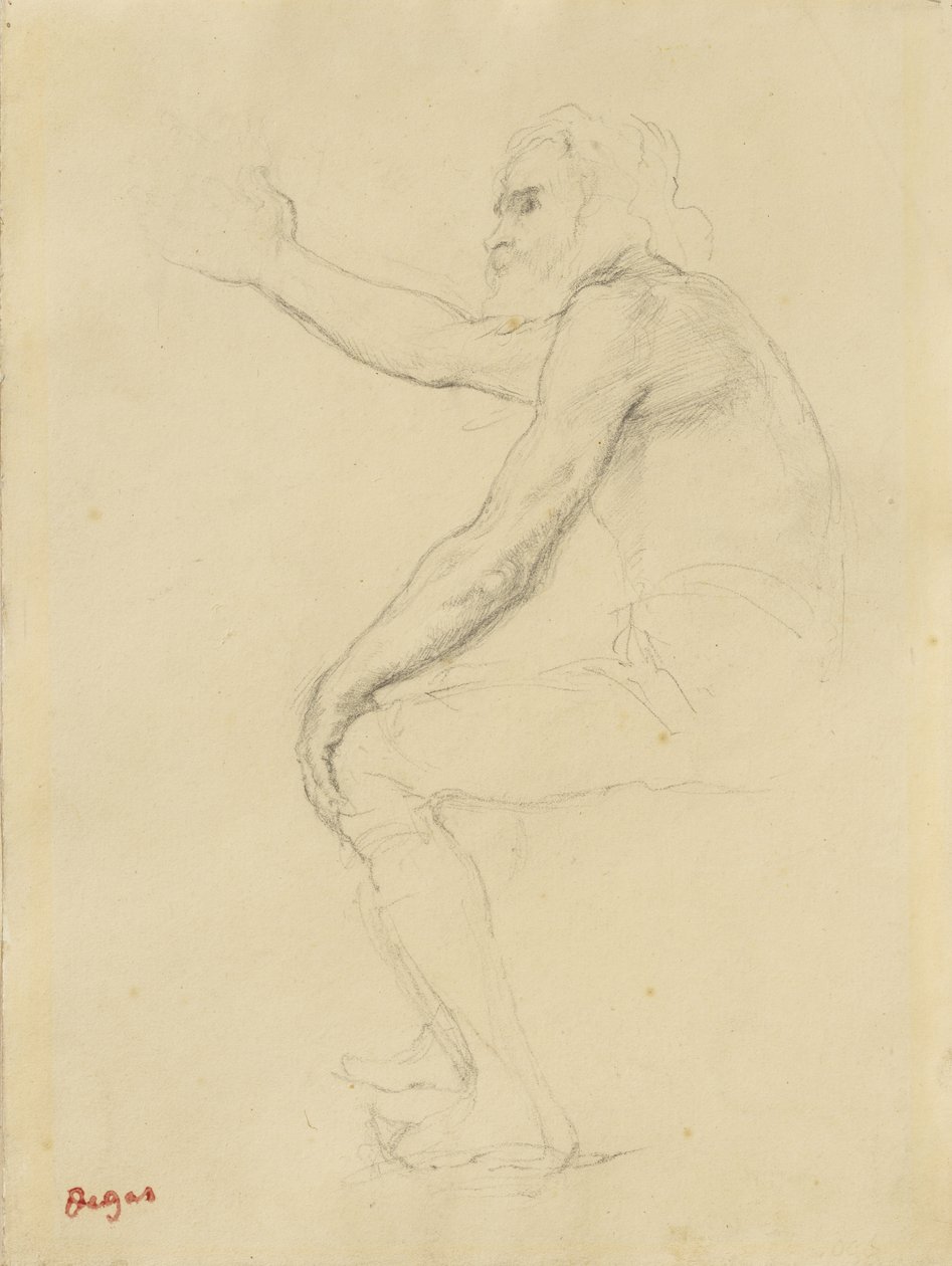 Siedzący starzec, ok. 1862 r. autorstwa Edgar Degas