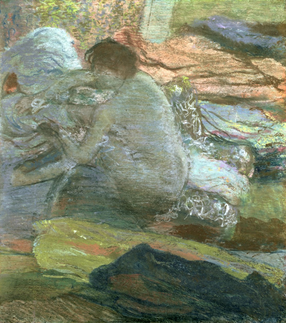 Siedząca kobieta susząca stopy, ok. 1893 r. autorstwa Edgar Degas