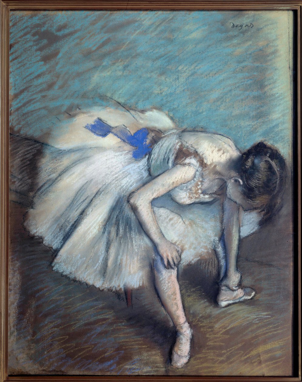 Siedzący tancerz Pastelowy obraz Edgara Degasa (1834-1917) 1881-1883 Nd. 0,62x0,49 m Paryż, musee d