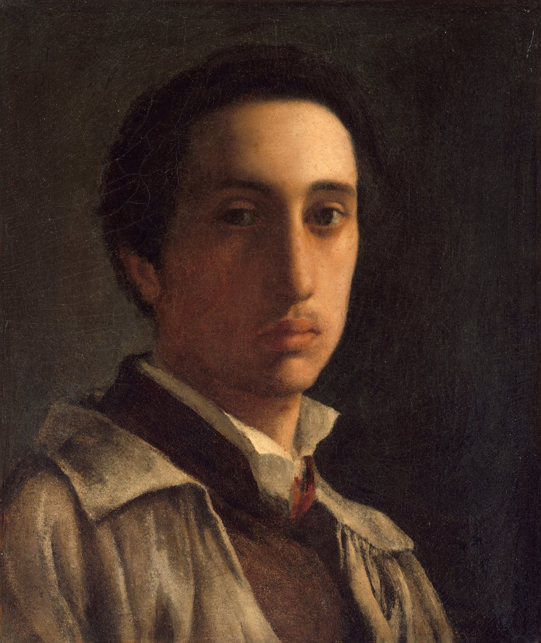 Autoportret, ok. 1855-56 (olej na papierze, układany na płótnie) autorstwa Edgar Degas