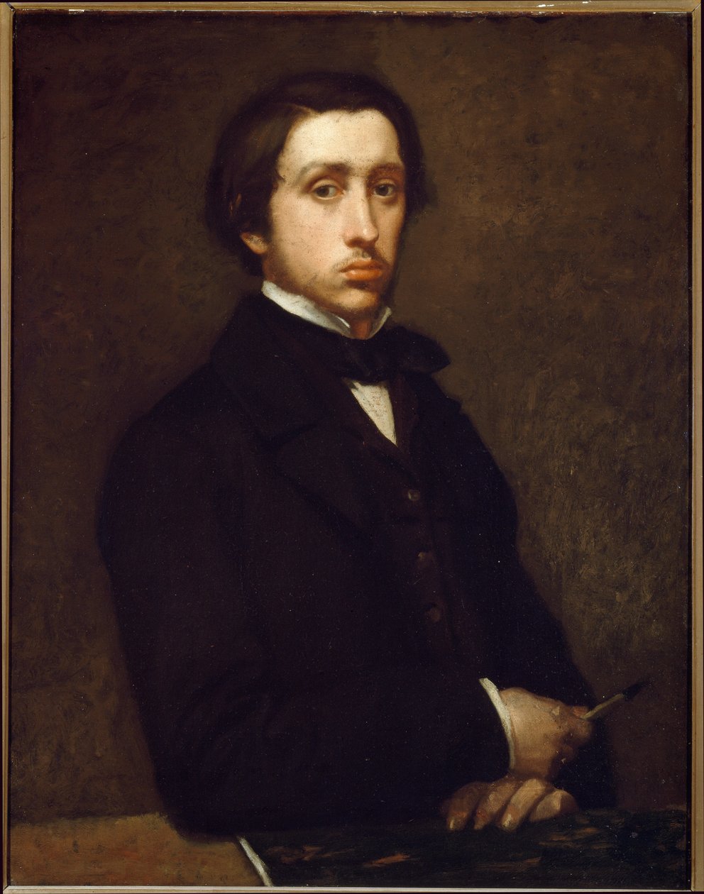 Autoportret lub Degas z uchwytem na węgiel (olej na papierze naklejony na płótno) autorstwa Edgar Degas