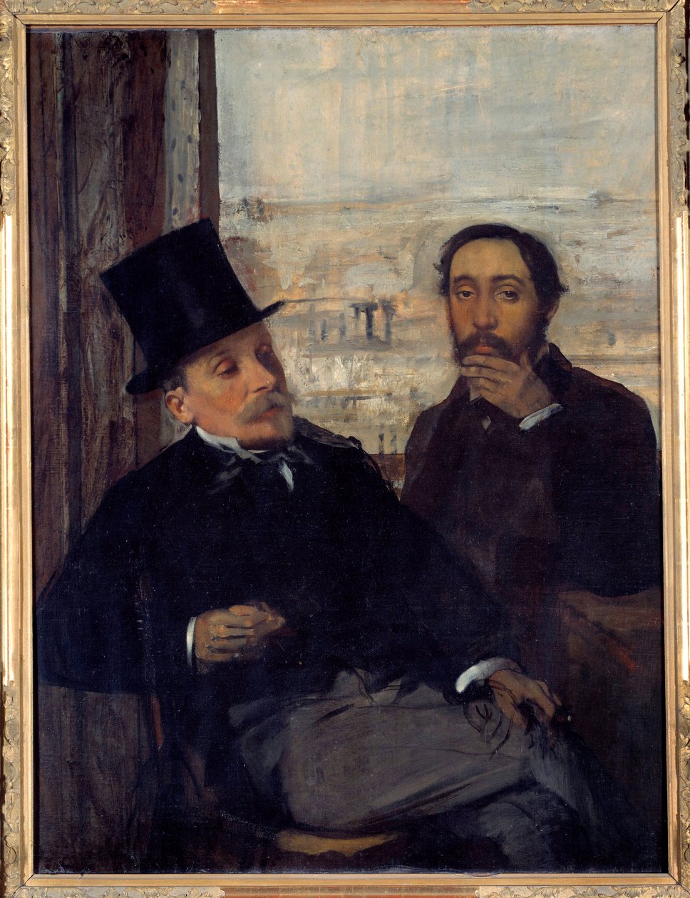 Autoportret z malarzem Evariste de Valernes (1816-1896) Edgar Degas przedstawiał się po prawej stronie. Obraz Edgara Degasa (1834-1917) 1865 Nd. 1,16x0,89 m Paryż, musee d