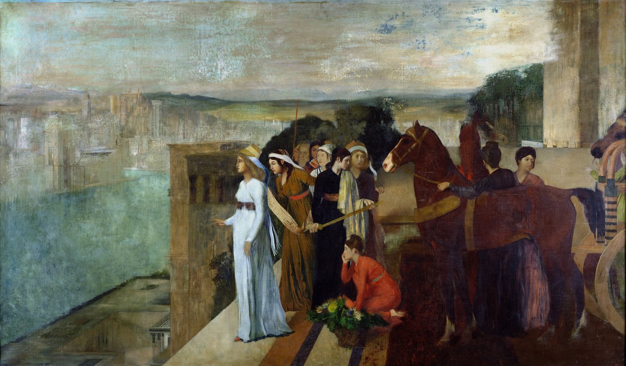 Semiramis Budynek Babilon, 1861 autorstwa Edgar Degas