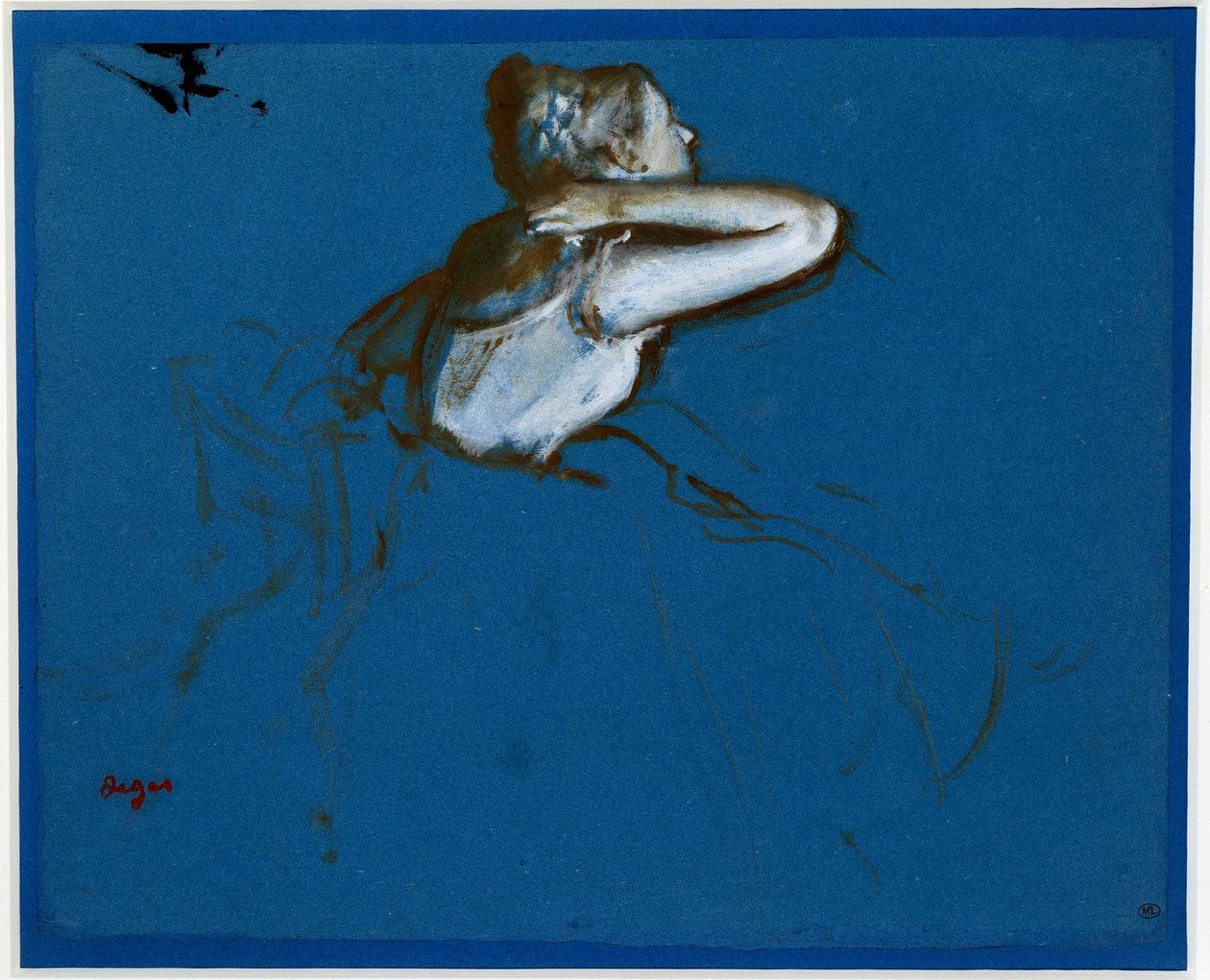 Siedzący tancerz skręcił w prawo Essence na niebieskim papierze Edgar Degas (1834-1917) 1873 Dim. 0,23 x 0,29 m Paryż. Muzeum Orsay autorstwa Edgar Degas