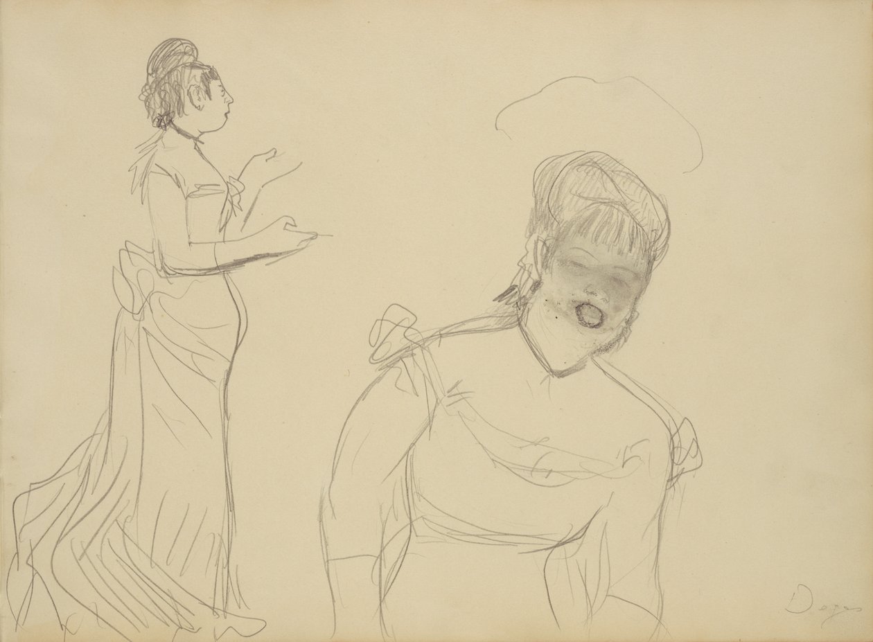 Szkice piosenkarki kawiarnianej autorstwa Edgar Degas