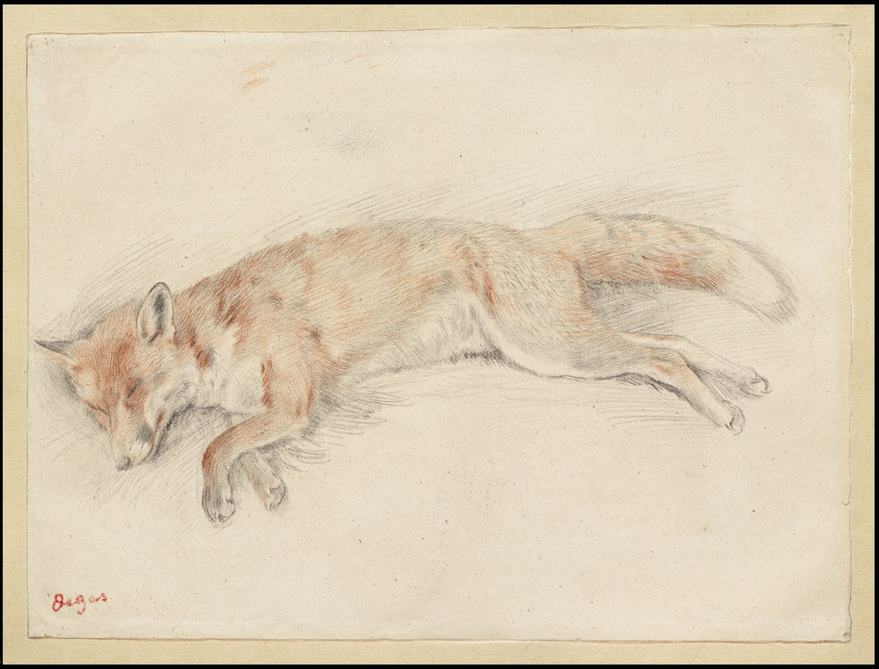 Studium dla "Martwego lisa w lesie", ok. 1861-64 autorstwa Edgar Degas