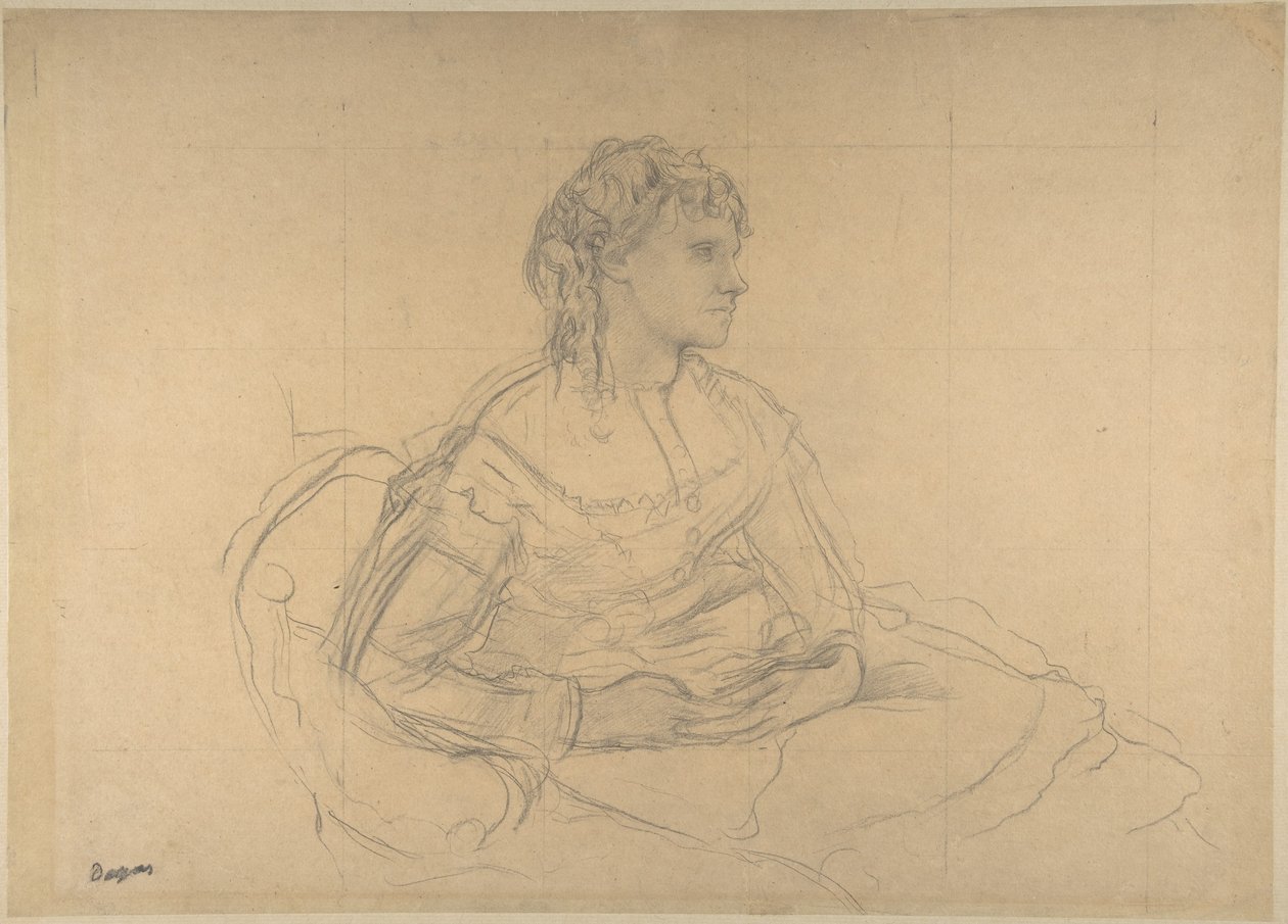 Studium do „Madame Théodore Gobillard” (Yves Morisot) autorstwa Edgar Degas