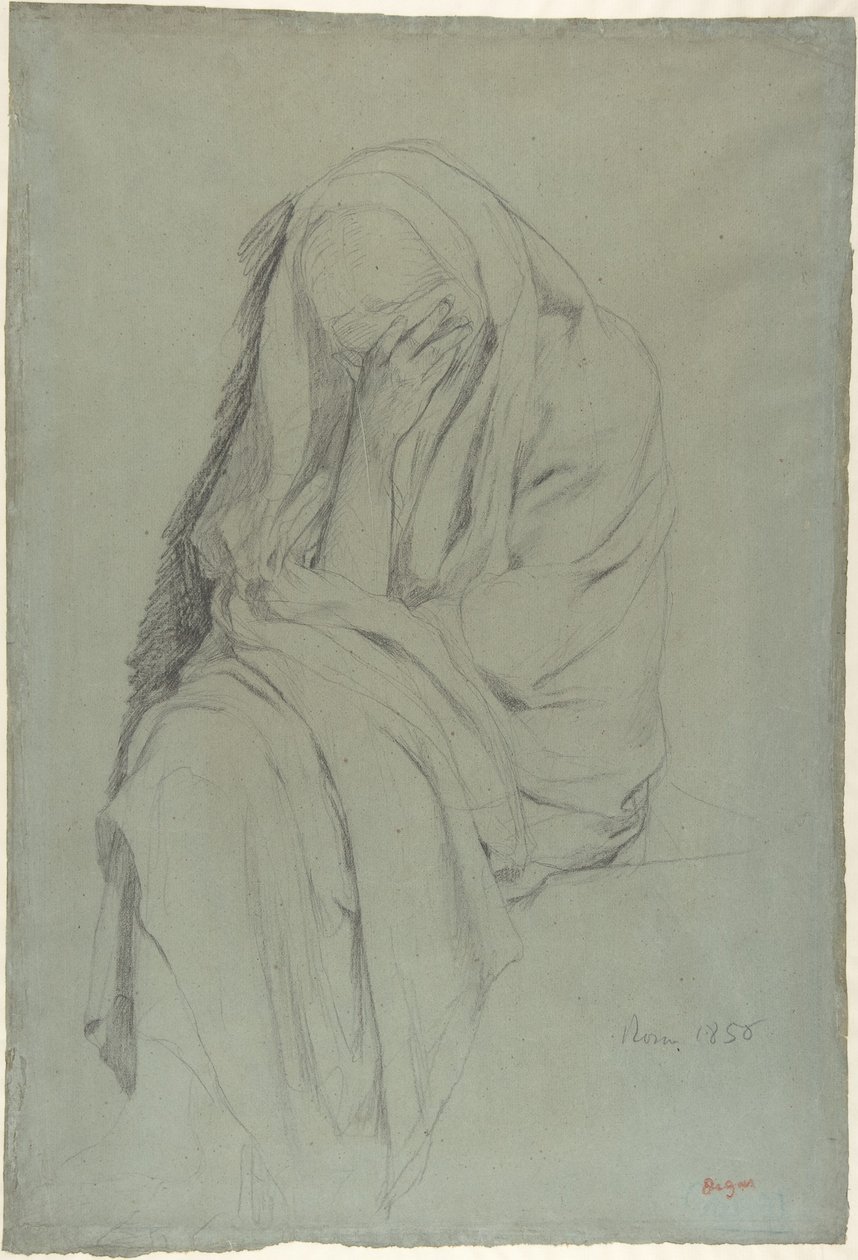 Studium do obrazu „Vieille Italienne” (strona przednia); Studium draperii (strona tylna) autorstwa Edgar Degas