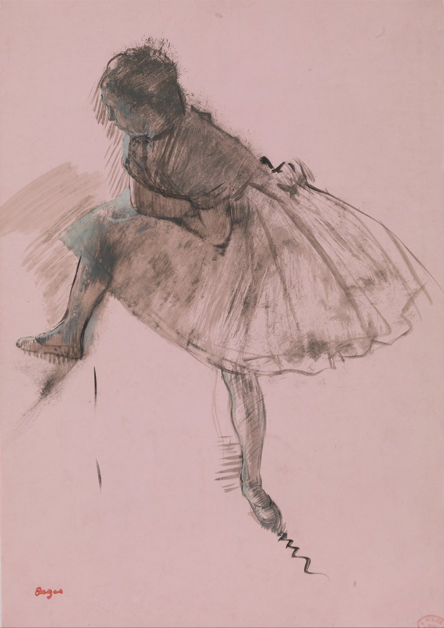 Studium tancerza baletowego prosto, Dwa etiudy tancerzy werso, ca. 1873. autorstwa Edgar Degas