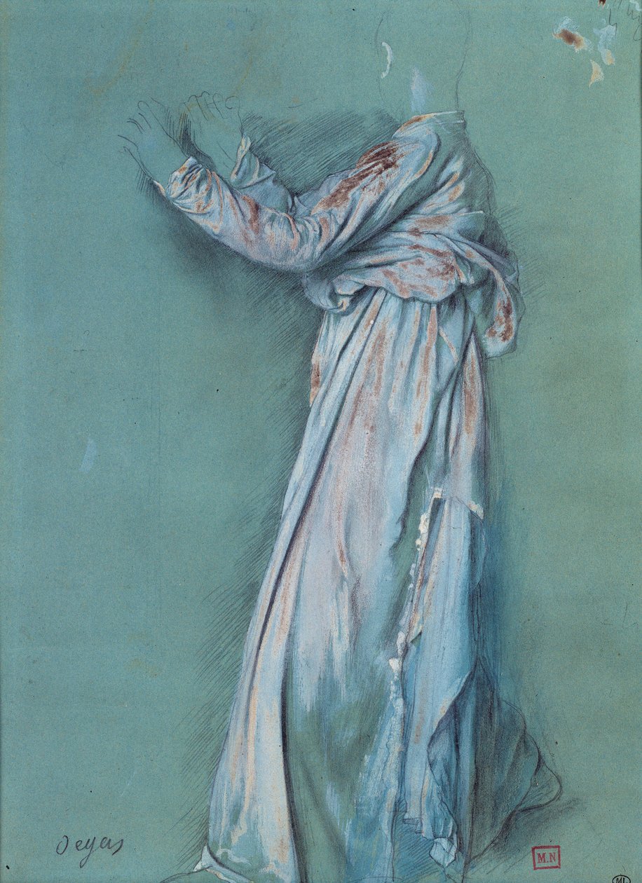 Studium kobiecej serwety dla „Semiramis” (ok. 1860 - 62). Rysunek Edgara Degasa (1834-1917) autorstwa Edgar Degas