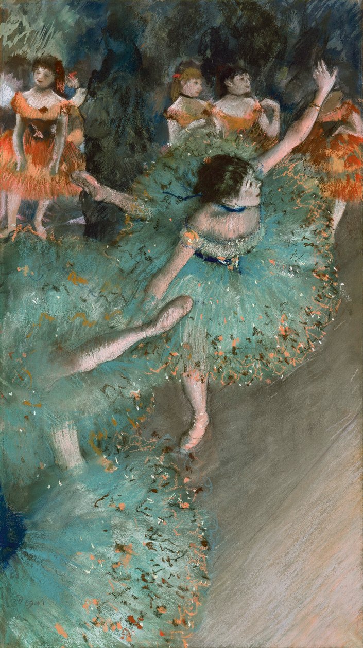 Kołysząca się tancerka Tancerka w kolorze zielonym, 1877-1878 autorstwa Edgar Degas