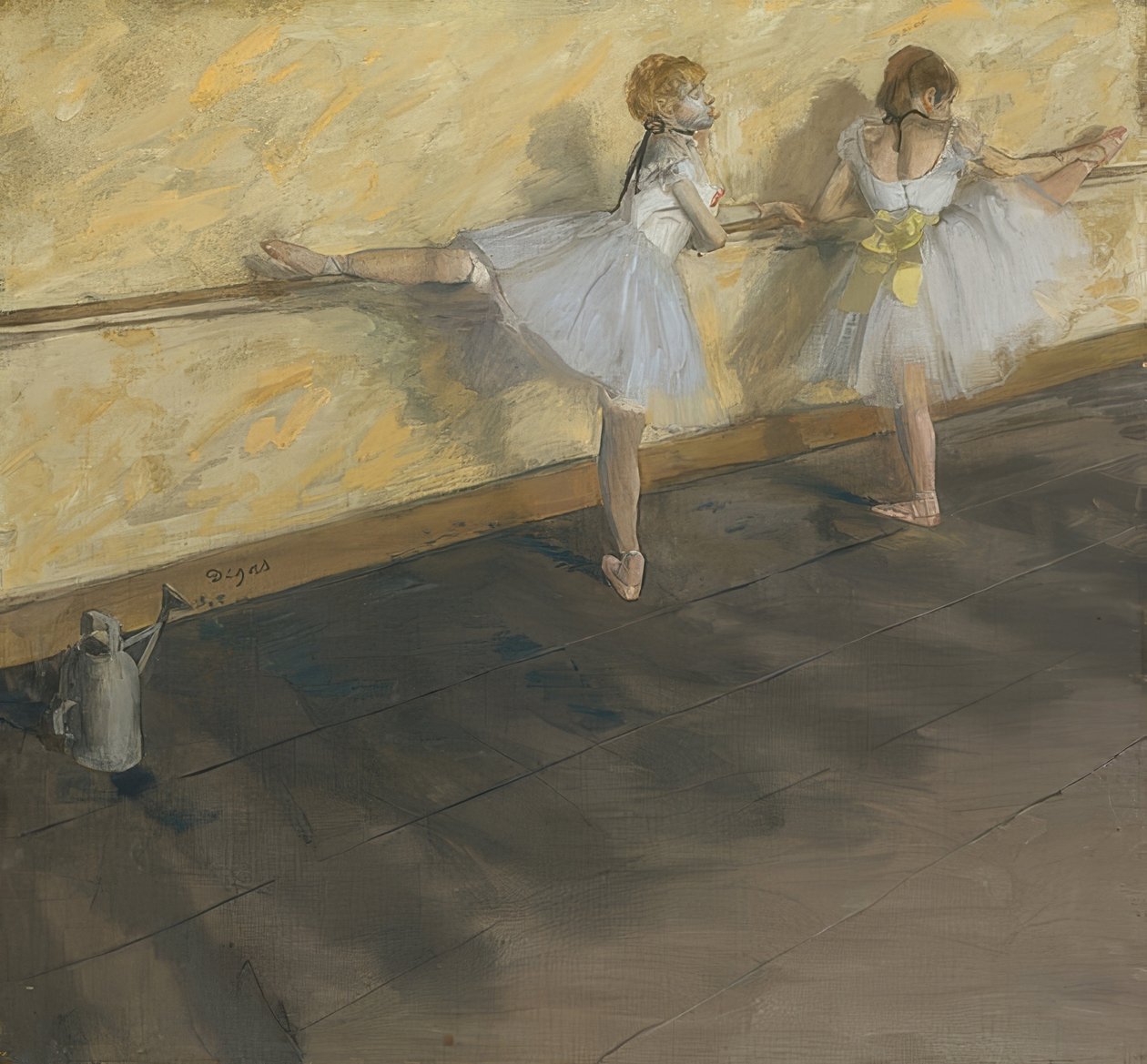 Tancerze ćwiczący na słupie. 1877 autorstwa Edgar Degas
