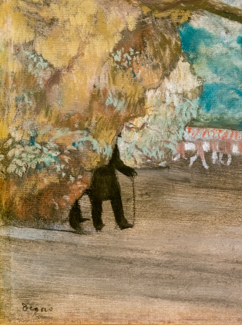 Kurtyna (szczegół). Około 1881 r. Pastel na węglu i monotypia, oprawy na tekturze. autorstwa Edgar Degas