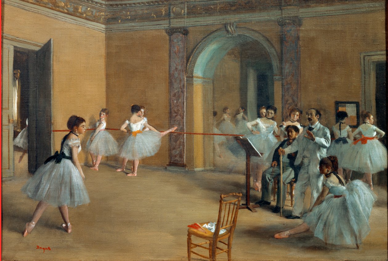 Foyer taneczne w Operze przy rue Le Peletier autorstwa Edgar Degas